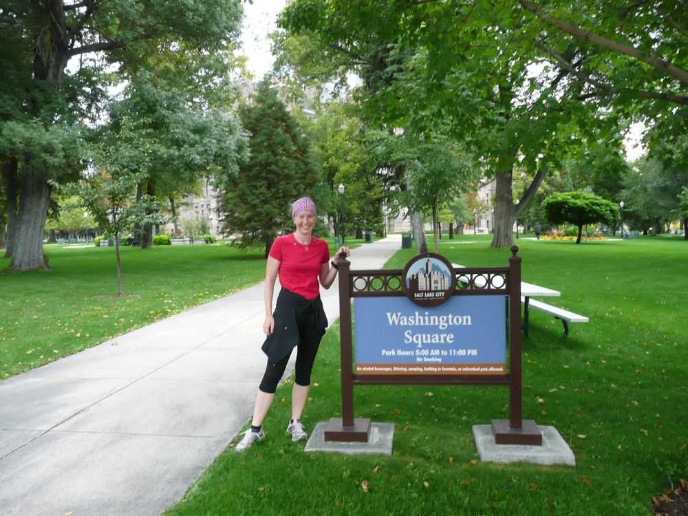 Brigitte beim Morgenlauf durch Salt Lake City
